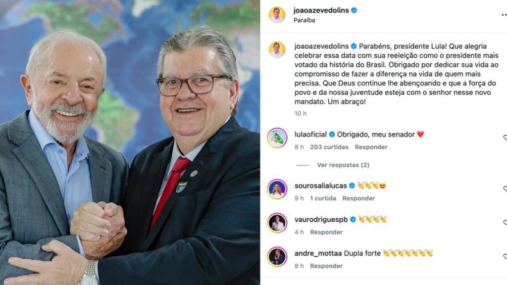“meu-senador”:-lula-responde-a-joao-azevedo-apos-homenagem-de-aniversario